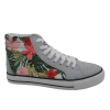 Canvas high top flat printed casual shoes