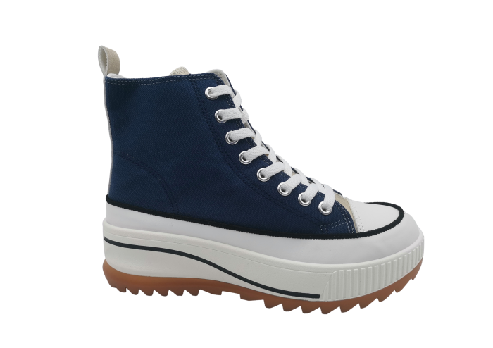 Canvas high top flat printed casual shoes