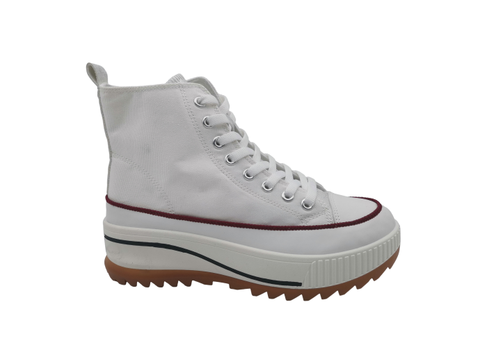 Canvas high top flat printed casual shoes