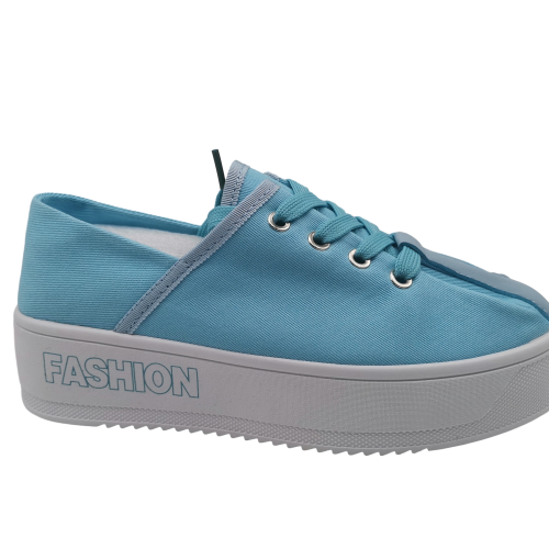 Candy-colored canvas platform walking shoes