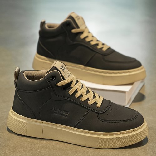 High Top Workwear Breathable Shoes Mens Short Boots