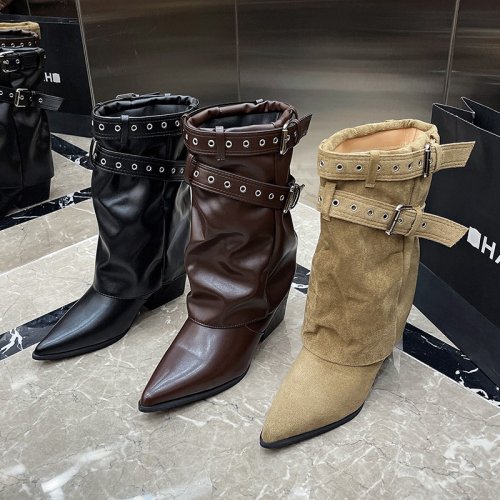 Wholesale Hot Sale Style Boots, Women's Pointed Toe Leg Lengthening Ankle