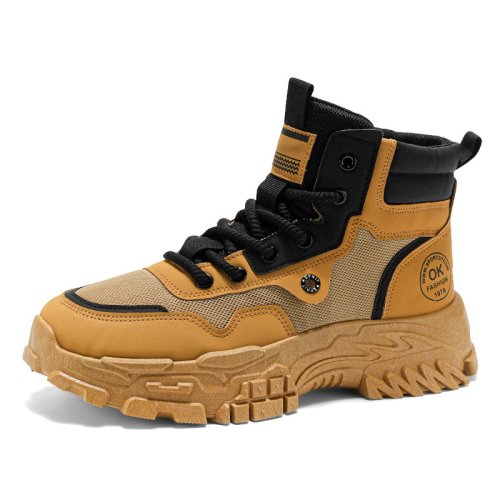 Martin boots men's high top workwear shoes thick soled casual short boots