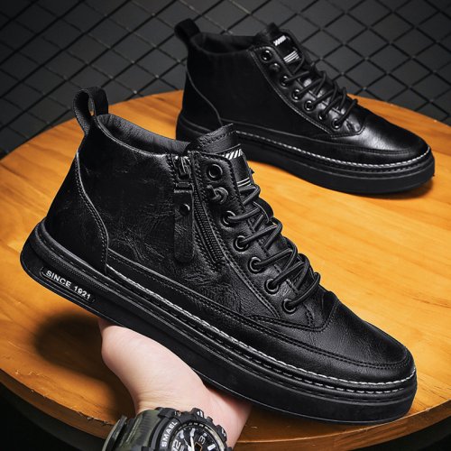 High Top Workwear Breathable Shoes Mens Versatile Short Boots Casual Trendy Shoes