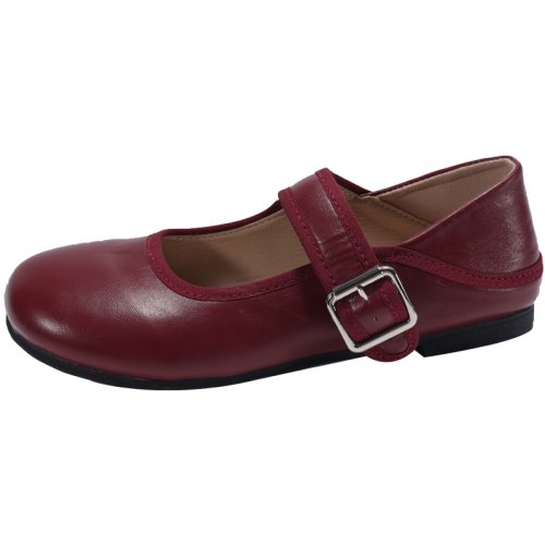 Women's Red Mary Jane Flats  French Style Round Toe Soft Sole